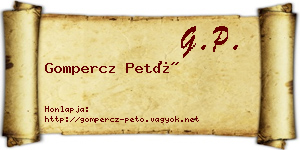 Gompercz Pető névjegykártya